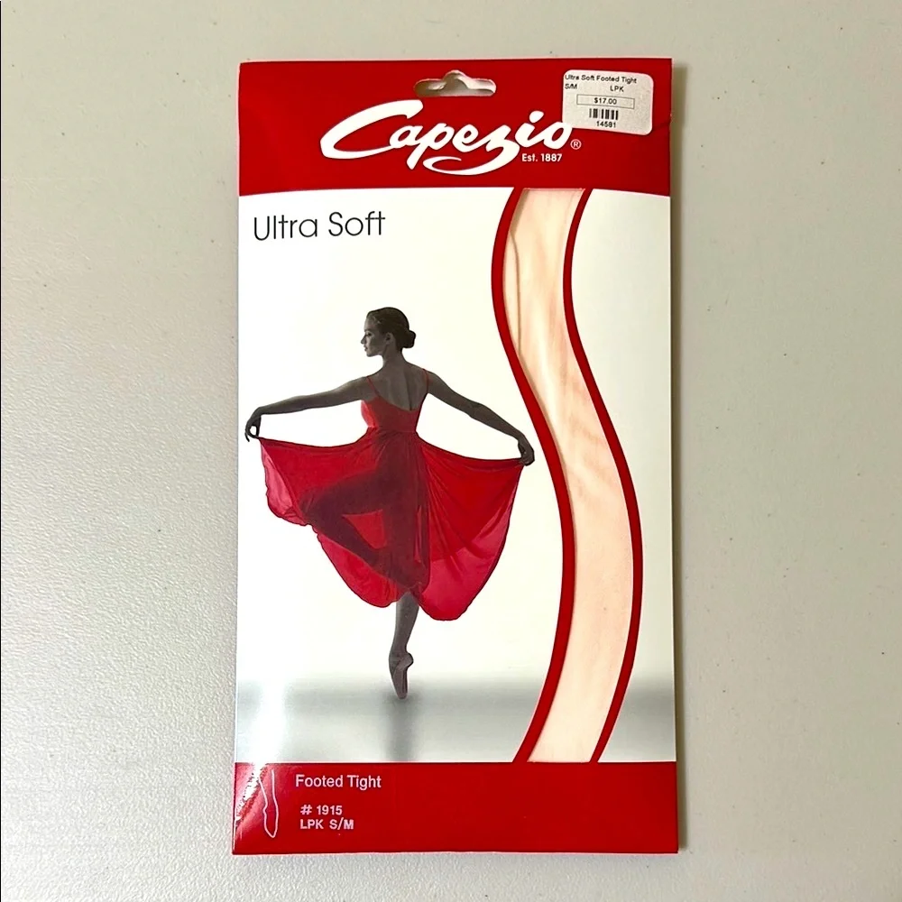 Capezio Light Pink Footed Tights for Dance Elegance